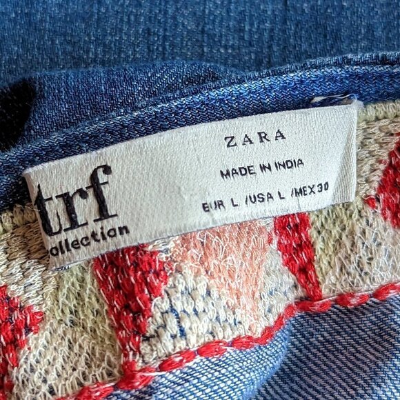 Zara TRF Collection Large blue denim tunic, made in India - Picture 7 of 10